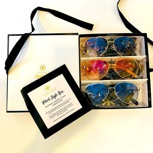 Three pair of Velvet Aviator Sunglasses